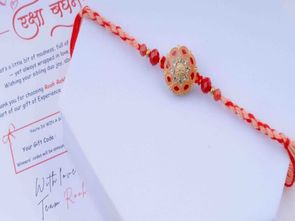 Buy Radiant Peach Floral Rakhi Online