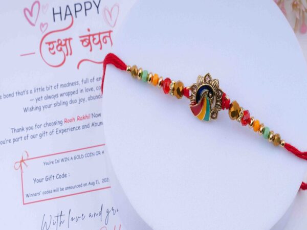 Traditional Peacock Motif Rakhi