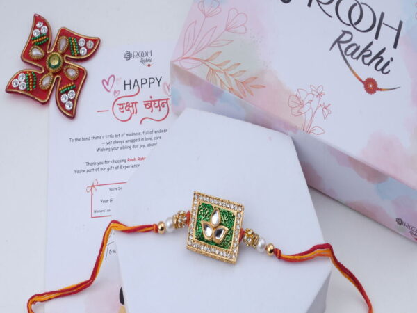 Traditional Kundan Floral Rakhi Online