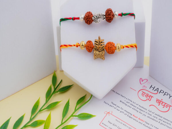 Mahakal & Shiv Rudraksha Rakhi Set