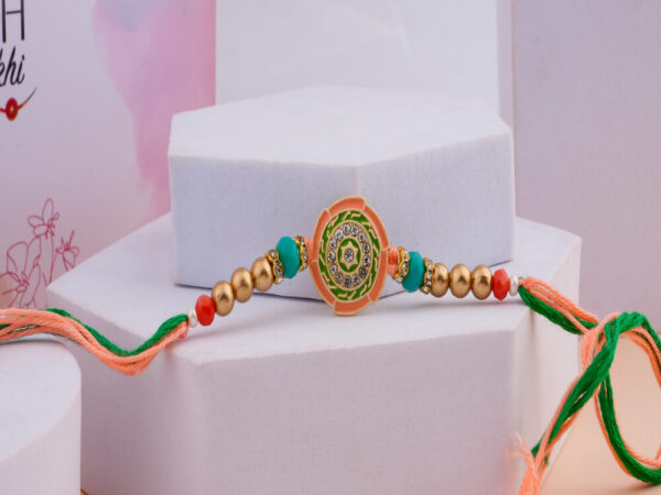 Meenakari Rakhi with Beaded Detailing