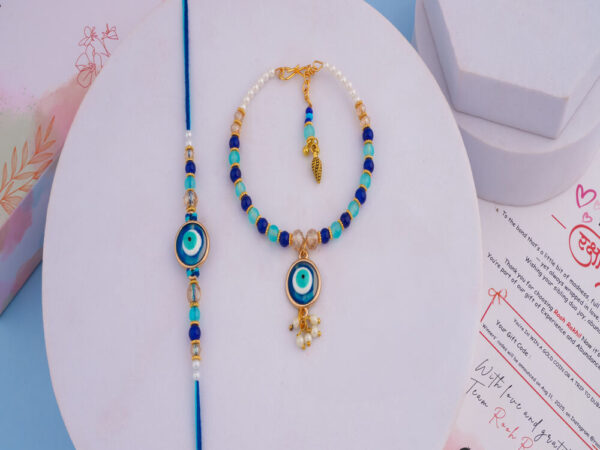 Evil Eye Rakhi Set for Bhaiya Bhabhi Online