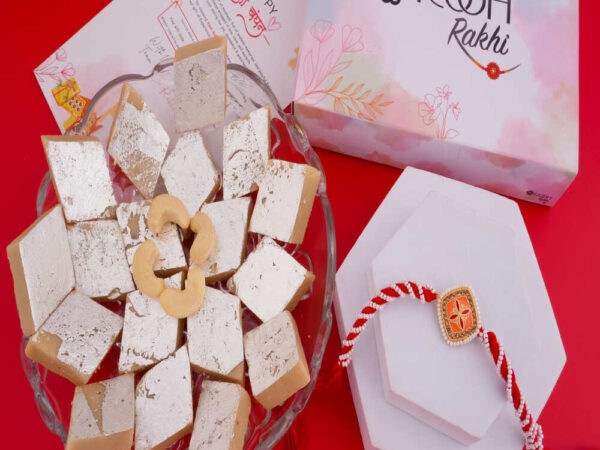 Premium Rakhi with Kaju Katli Hamper