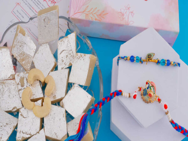 Graceful Rakhis with Kaju Katli Hamper