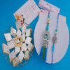 Peacock Motif Bhaiya Bhabhi Rakhi with Kaju Katli