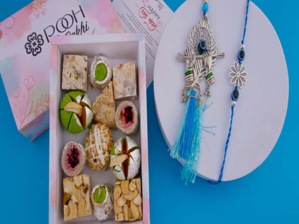 Evil eye Bhaiya bhabhi rakhi with sweets