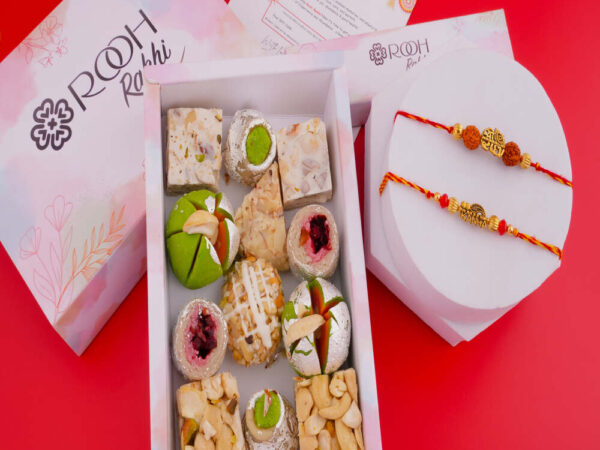 Set of 2 Divine Rakhis with Sweets