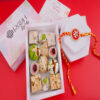 Elegant Rakhi and Sweets Hamper | Traditional Rakhi with Sweets Combo