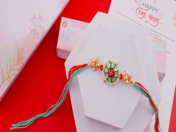 Swastik Rakhi Online in Red and Green