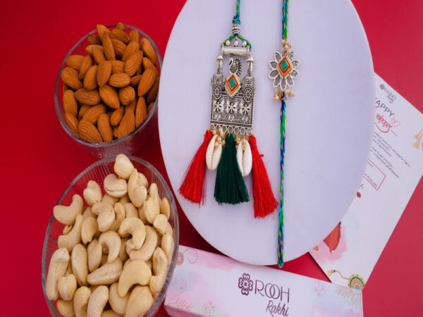 Rustic Bhaiya Bhabhi Rakhi with Dry Fruits