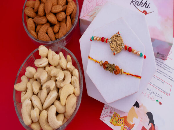 Jay Shree Ram Rakhis with Dry Fruits