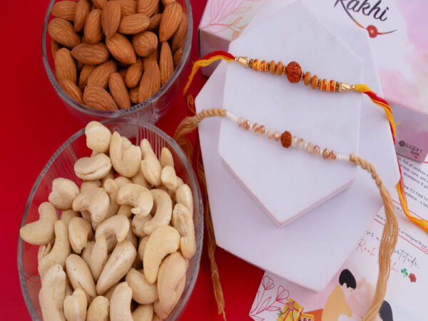 Rudraksha Rakhis with Dry Fruits