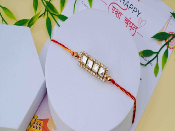 Handmade Alluring Kundan Rakhi