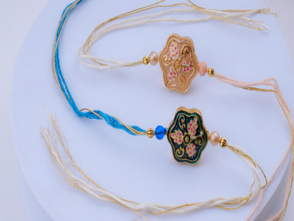 Floral Meenakari Rakhi Set of 2