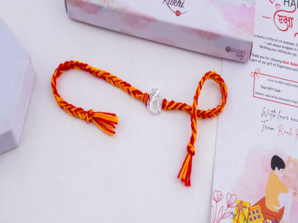 Om Ganesha Silver Rakhi Online