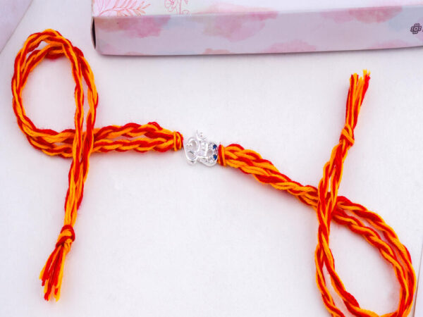 Om Shivling Silver Rakhi for Brother Online