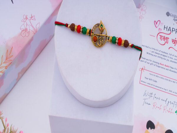 Om Beaded Rakhi for Brother Online