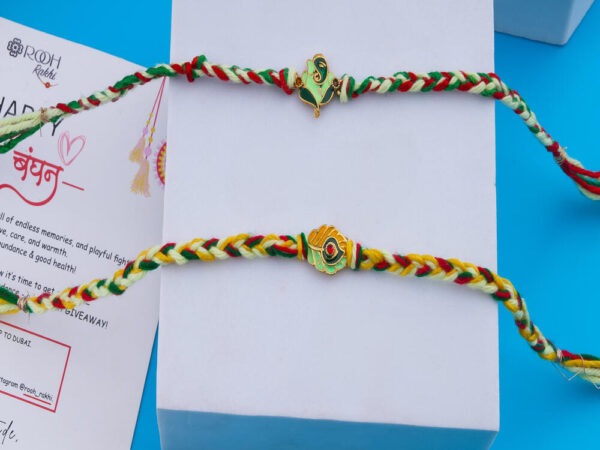 Rakhi Set of 2 - Ganesha & Morpankh