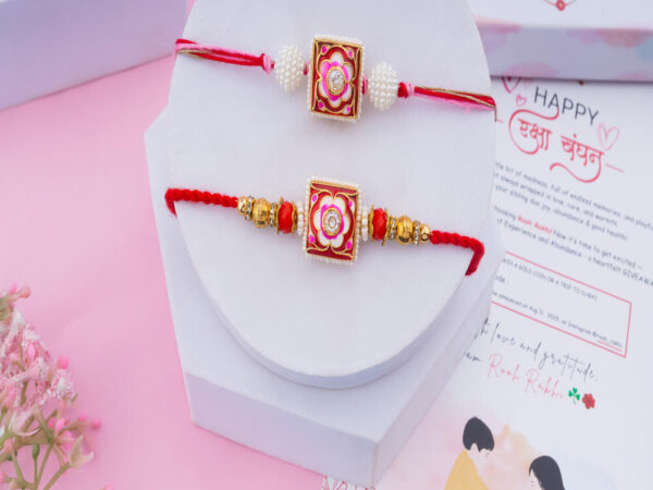 Elegant Meenakari Rakhi Set of 2