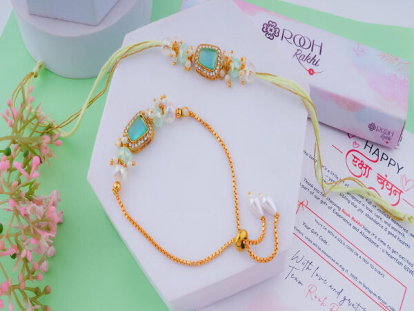 Designer Bhaiya Bhabhi Rakhi with Crystal Beads