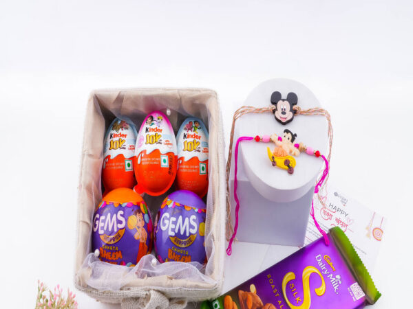Kids Rakhi Set with Chocolates Hamper