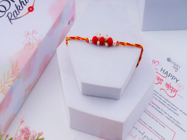Delightful Handmade Rakhi with Pearls