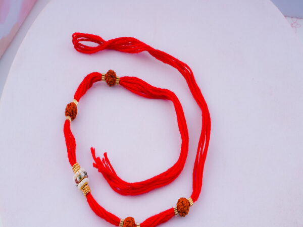Traditional Rudraksha Rakhi for Brother with Embellishments