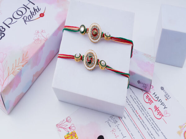 Om Swastik Rakhi Set of 2