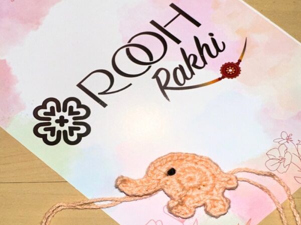 Elephant handmade crochet rakhi